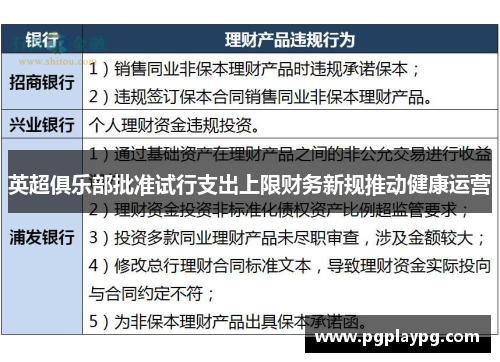 英超俱乐部批准试行支出上限财务新规推动健康运营 英超俱乐部批准试行支出上限财务新规推动健康运营